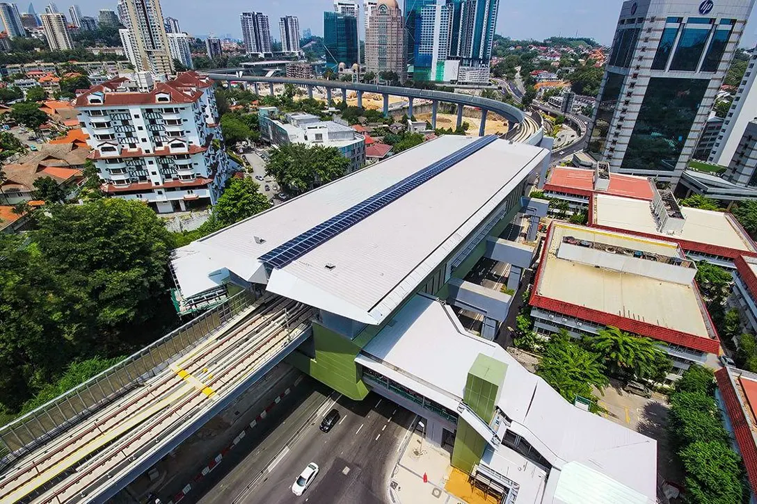 Aerial view of Semantan MRT Station