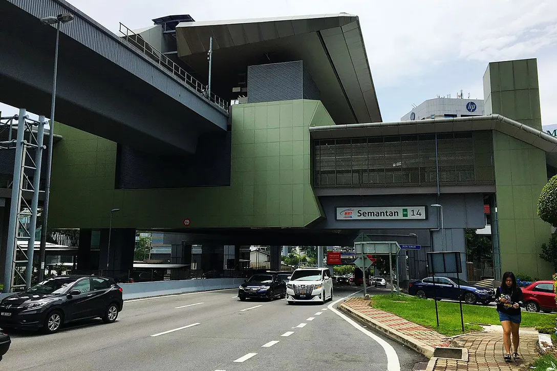 Semantan MRT Station above Jalan Semantan/Sprint Expressway