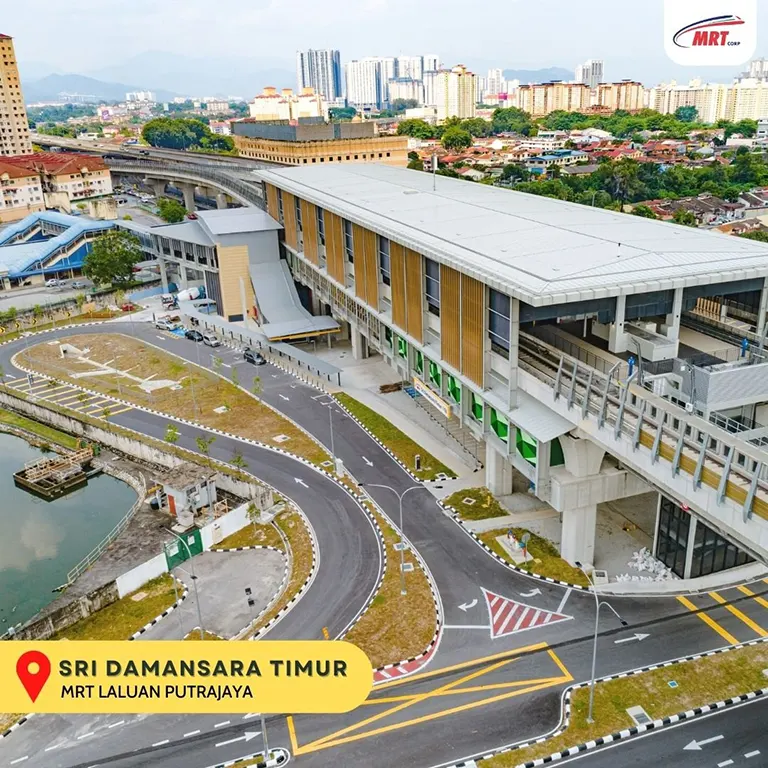 Aerial view of Sri Damansara Timur MRT station