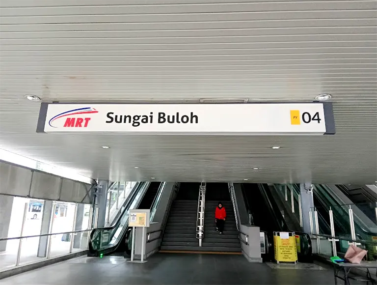 The signboard for Sungai Buloh Railway Station, entrance A