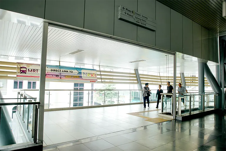 Link bridge connecting the Surian MRT station and Sunway Nexis