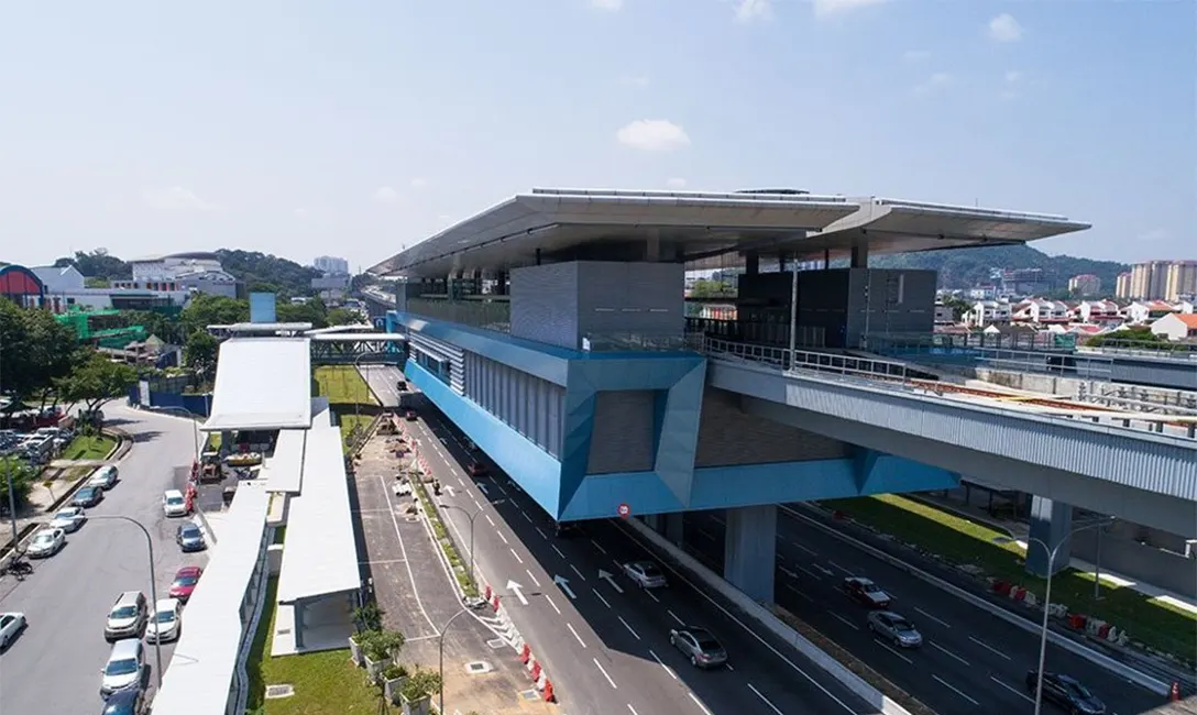 Aerial view of Taman Mutiara MRT station