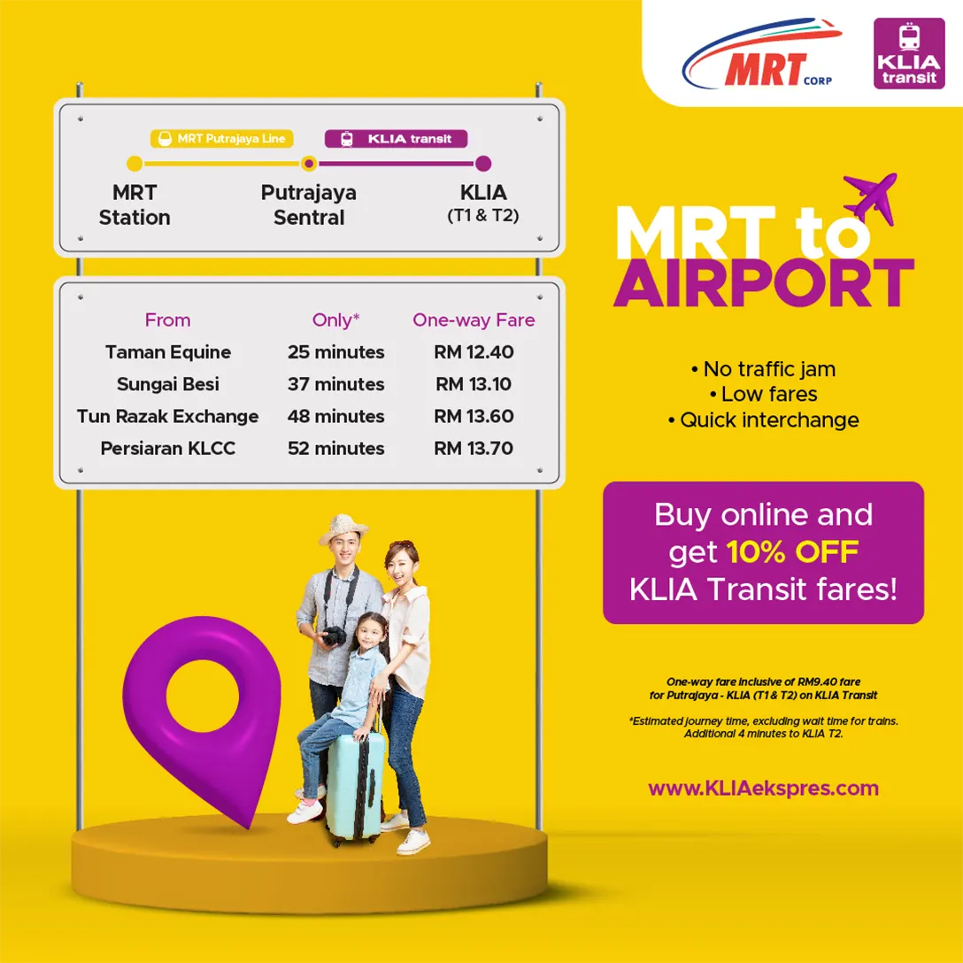 From train to plane: Take the MRT to the airport!