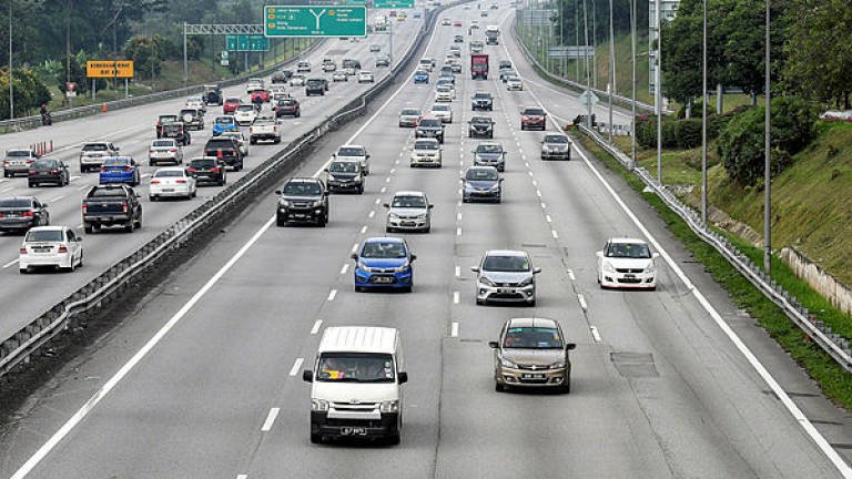 Traffic conditions along the PLUS expressway as people return home for the Hari Raya celebrations. — Bernama