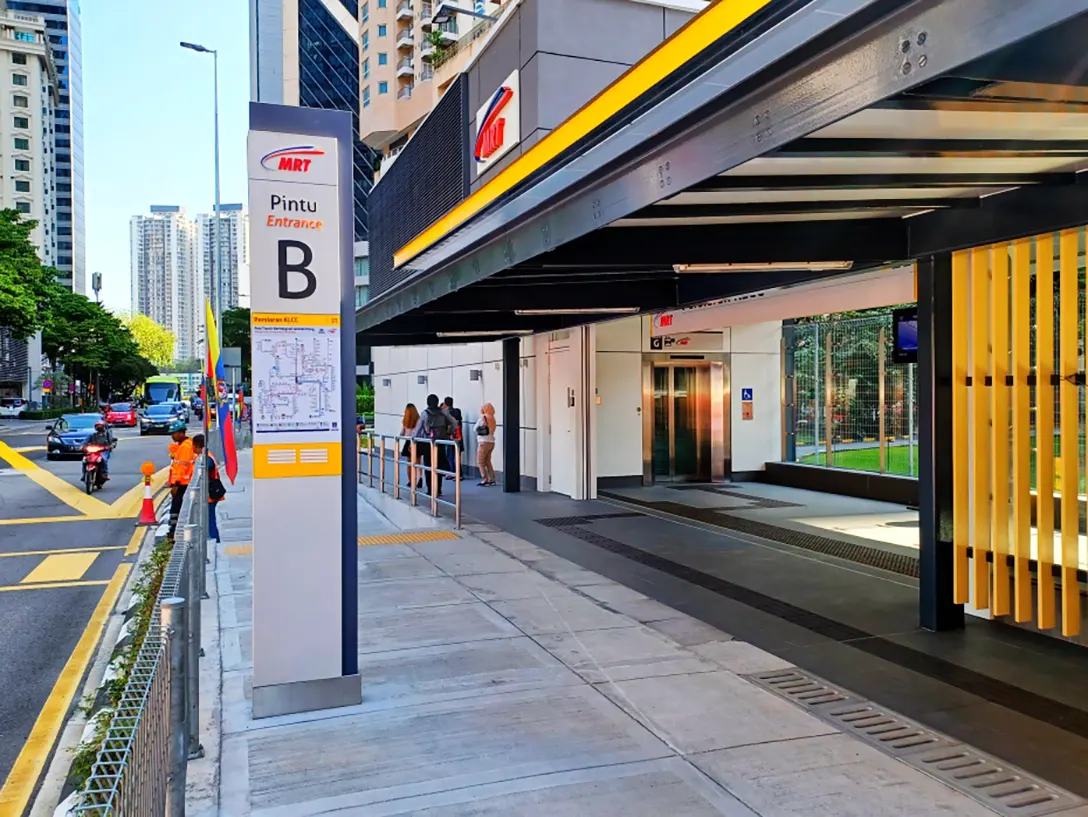 The entrance B of the Persiaran KLCC MRT station