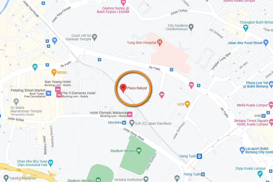 Location of Plaza Rakyat LRT station