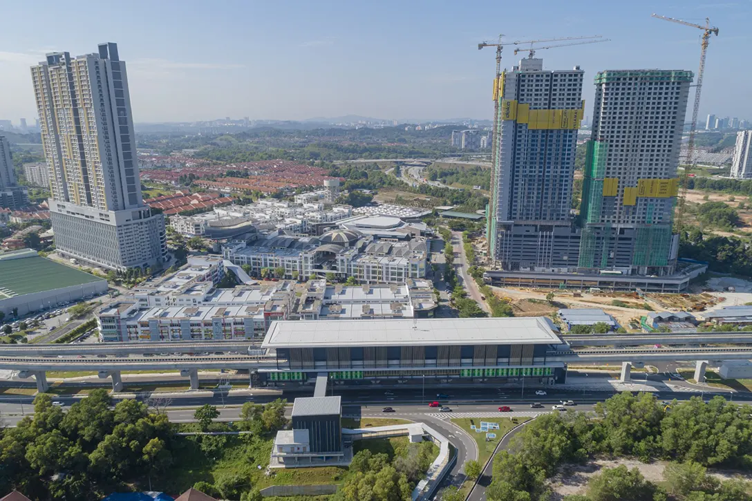 Aerial view of Putra Permai MRT Station