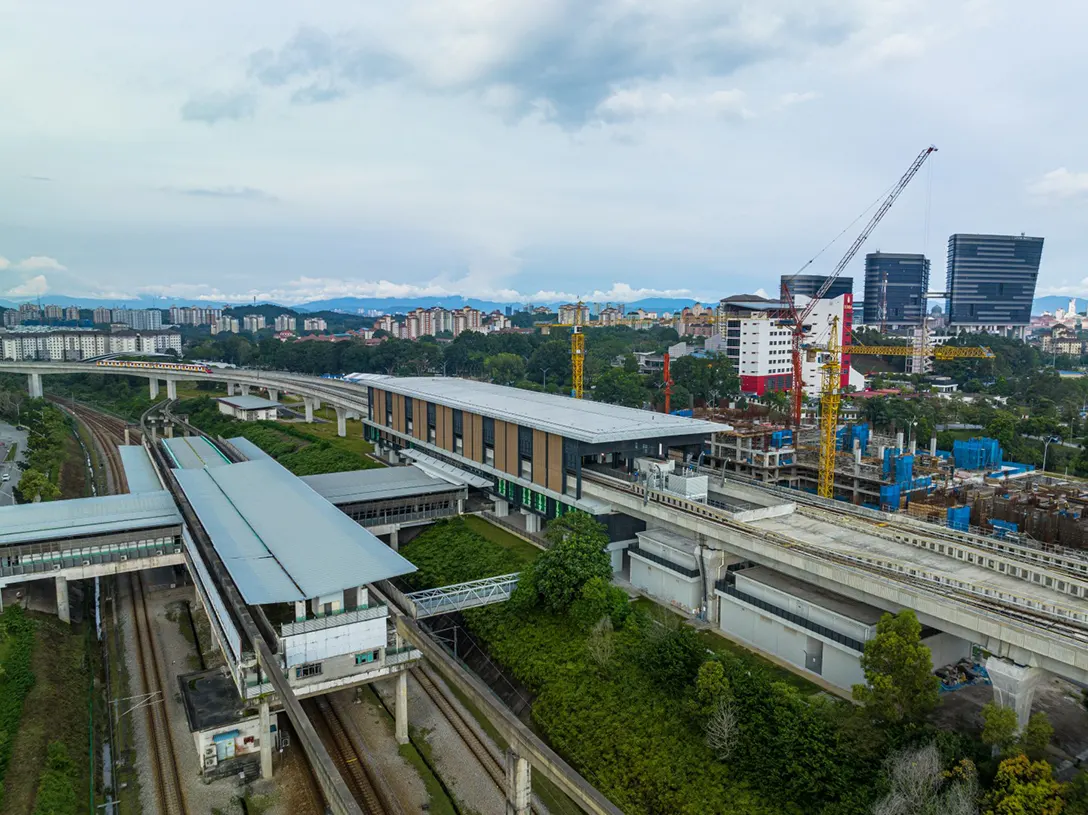 Aerial view of the Putrajaya Sentral MRT station