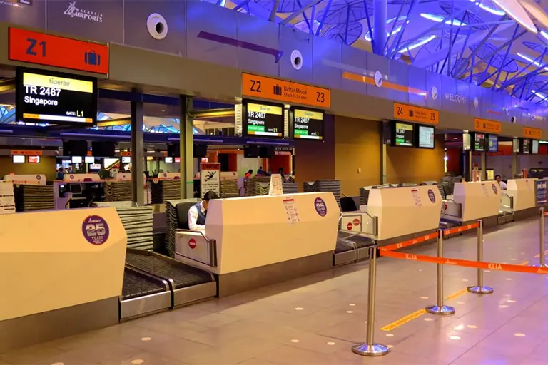 Scoot check-in / baggage drop counters at klia2