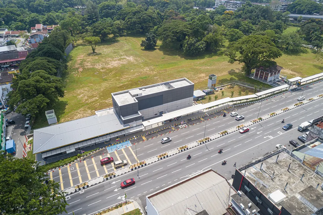 View of the Sentul Barat MRT Station Entrance C along Jalan Sultan Azlan Shah.