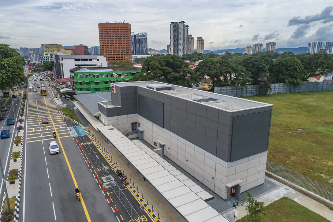 Overall view of the Sentul Barat MRT Station Entrance C along Jalan Sultan Azlan Shah.