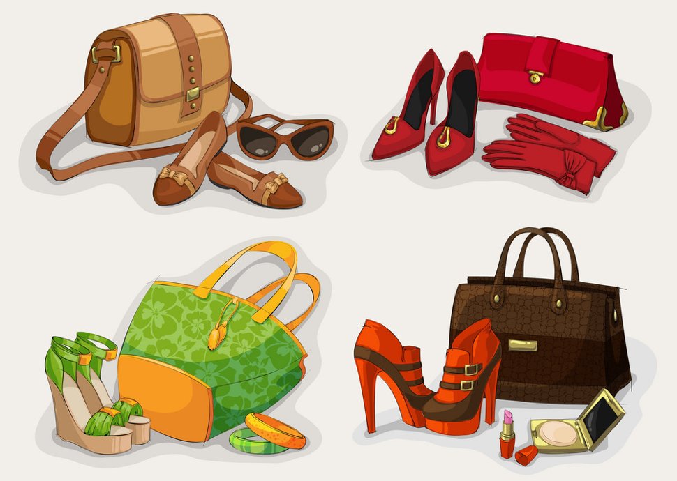 Free Vector | Women bags shoes and accessories collection