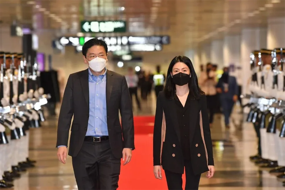 Singapore's Deputy Prime Minister and Finance Minister Lawrence Wong (left) upon arrival at the Kuala Lumpur International Airport (KLIA) for a four-day working visit to Malaysia beginning today. -BERNAMA PIC