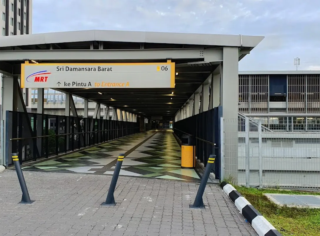 Entrance B of the Sri Damansara Barat MRT station