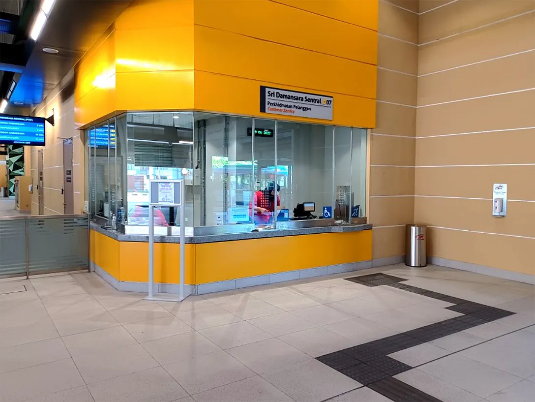 Customer service office at the Sri Damansara Sentral MRT station