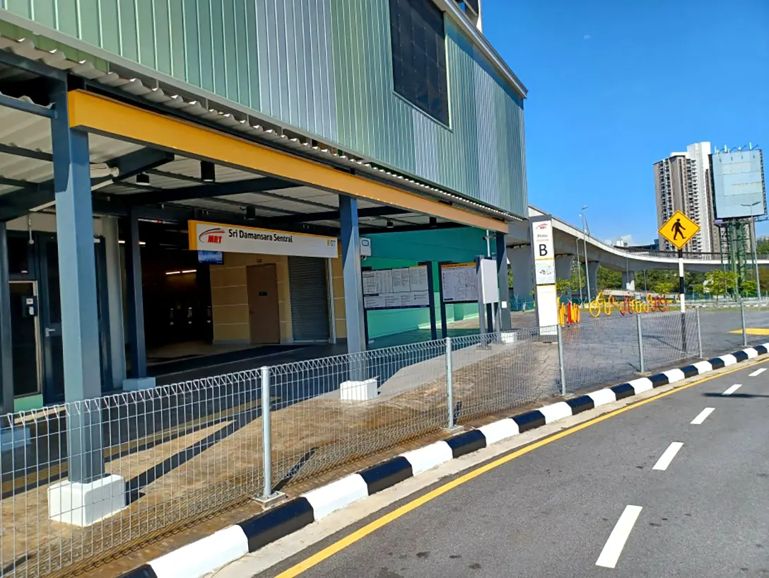 Entrance B of the Sri Damansara Sentral MRT station