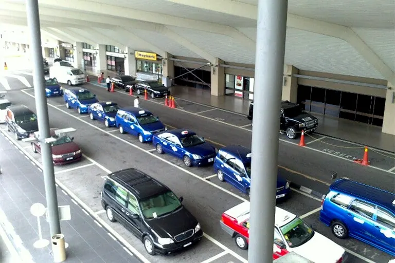 Taxis lining up at the terminal