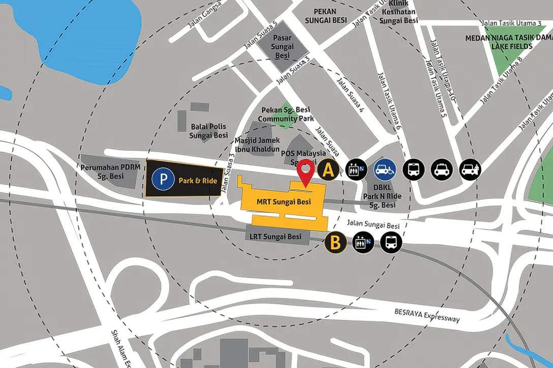 Location of Sungai Besi MRT station