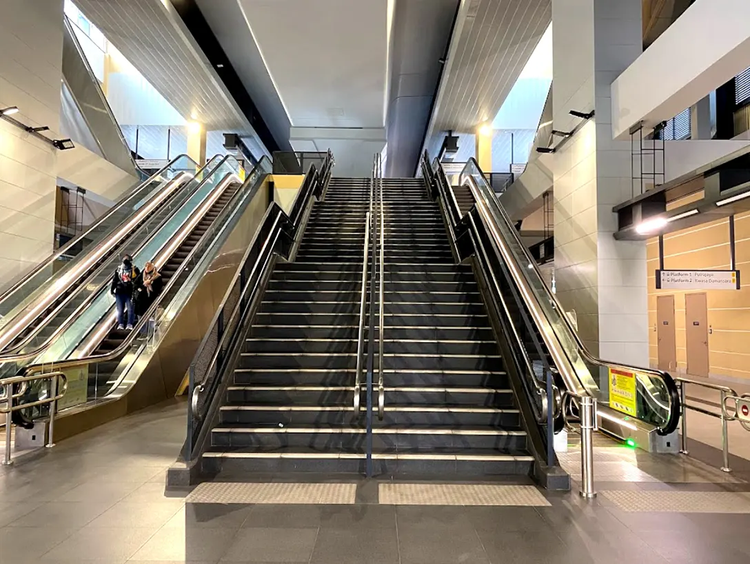 Escalators for movement between levels