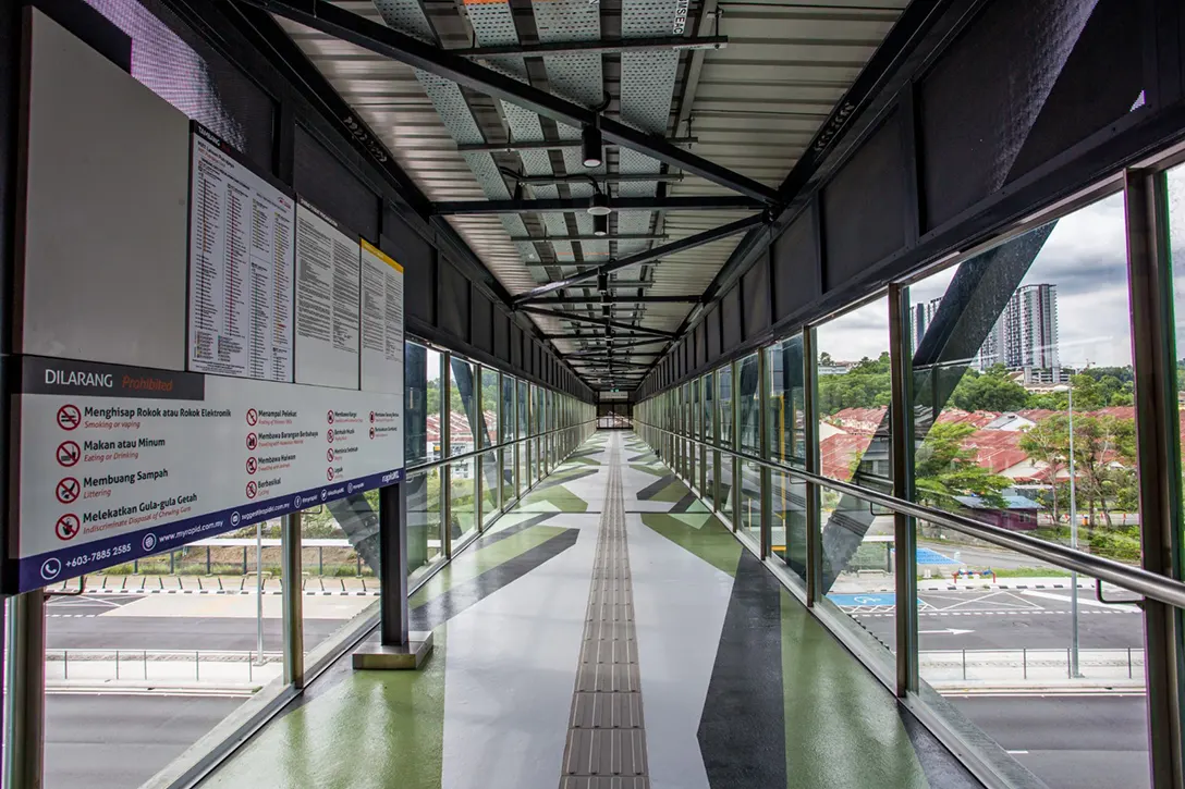 Pedestrian Overhead Bridge at the Taman Equine MRT Station.