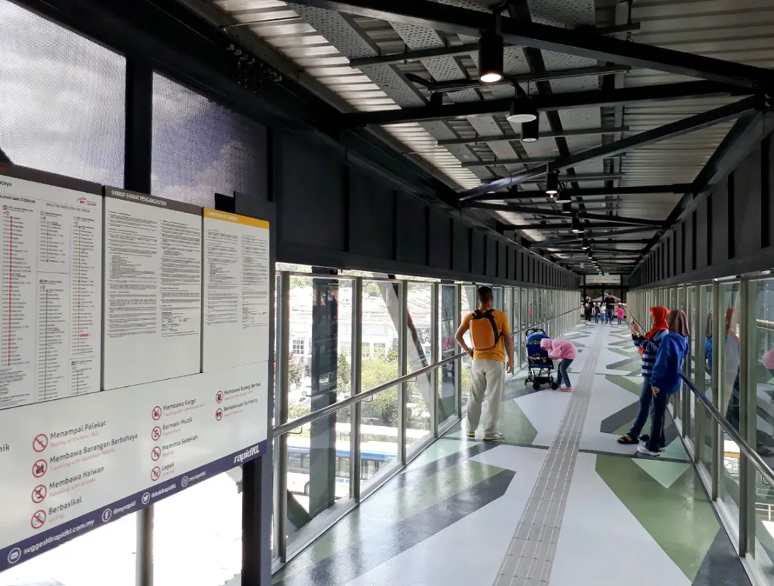 Pedestrian bridge between entrance B and the Taman Equine MRT station