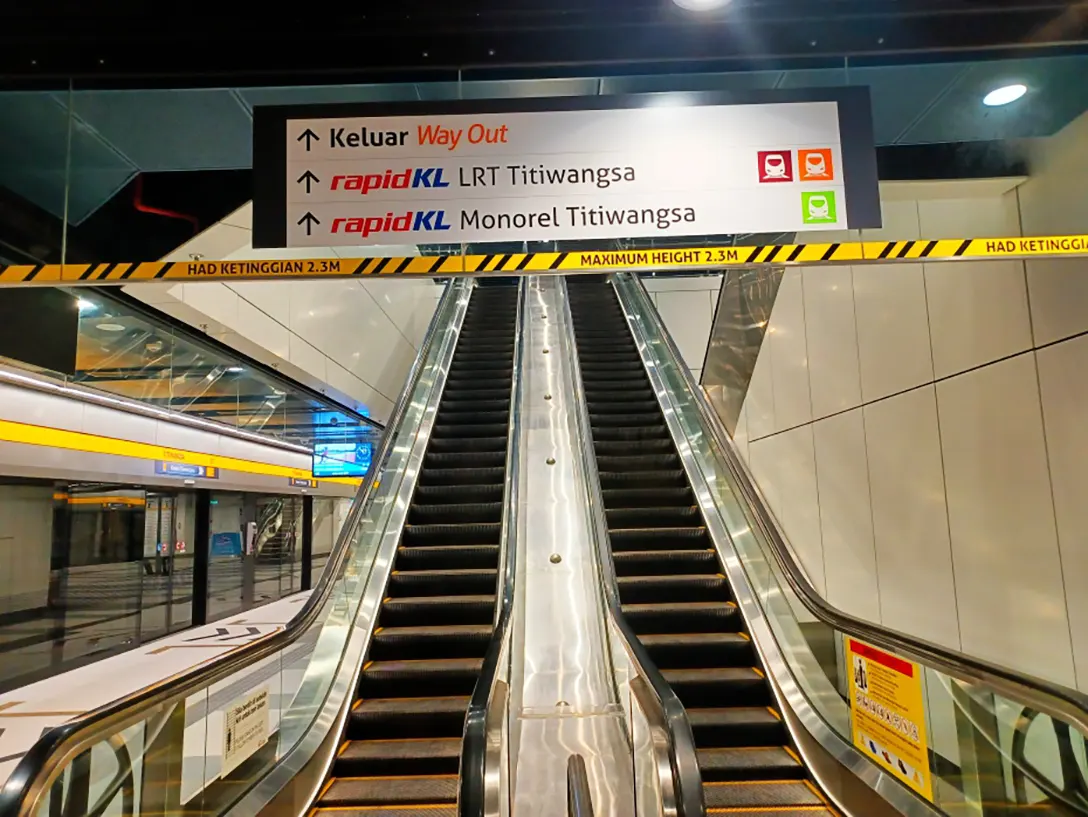 Escalators at Titiwangsa MRT station